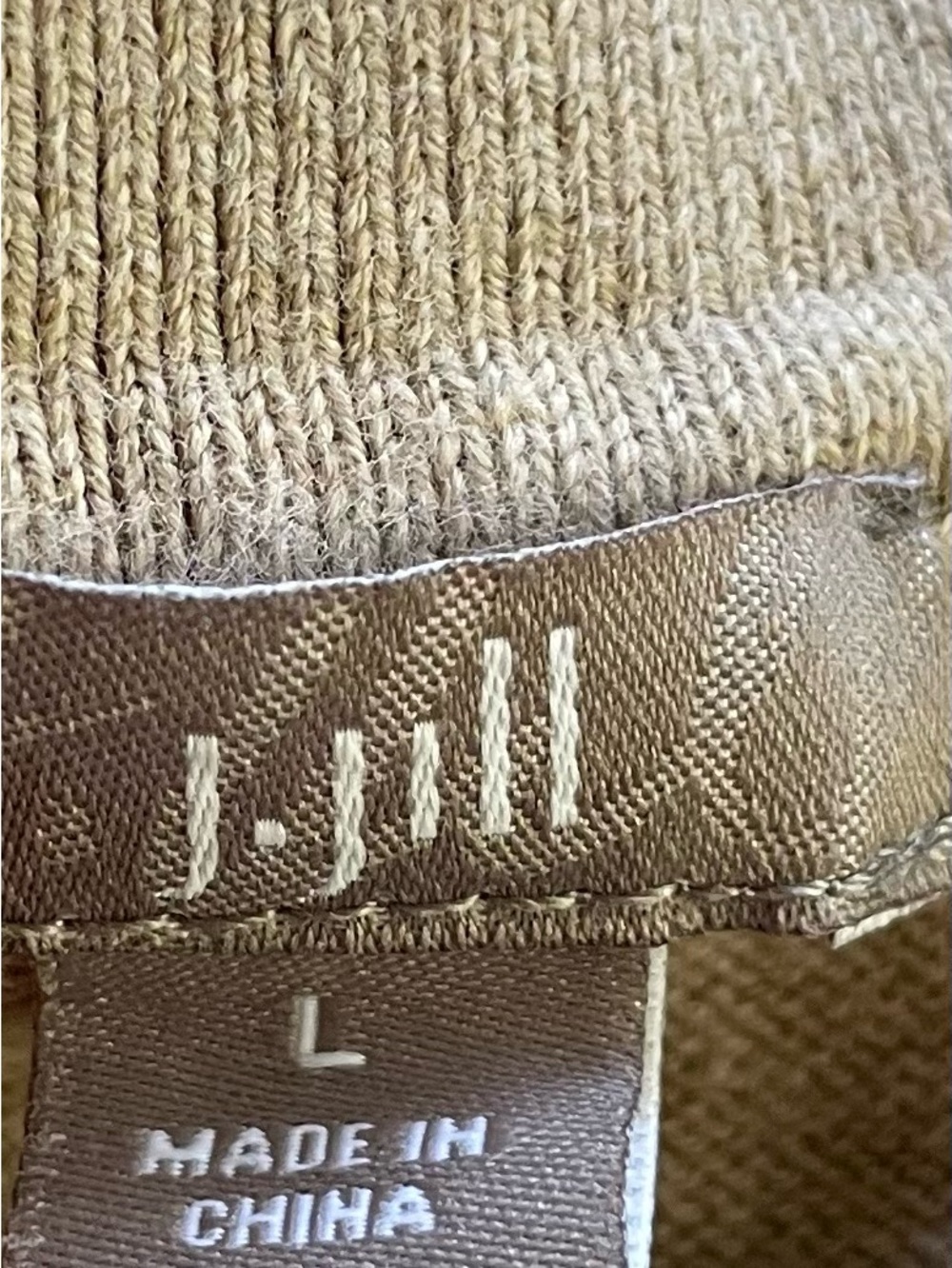 J. Jill Women's Zip-Neck Sweater in Beige Size Large - Picture 3 of 3
